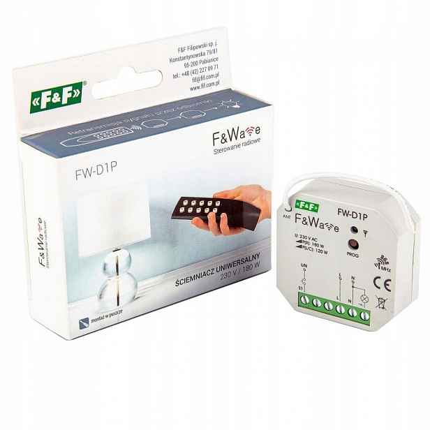 Univerzální rádiový stmívač 230V 180W FW-D1P F&f