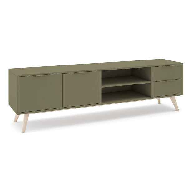 Zelený matný TV stolek 180x53x40 cm Campus – Marckeric
