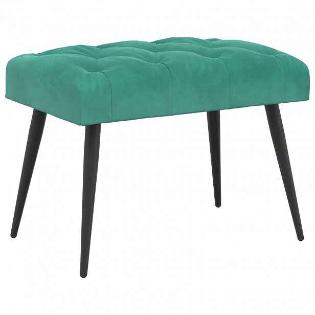 vidaXL Lavice s knoflíkovým prošíváním Tyrkysová 60 x 40 x 45 cm Samet