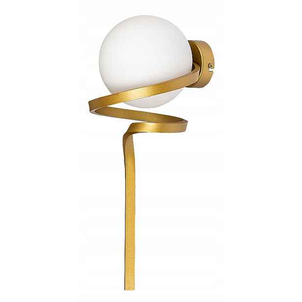 Nástěnná lampa bílá koule E27 zlatá Sarabi 71136 Rabalux