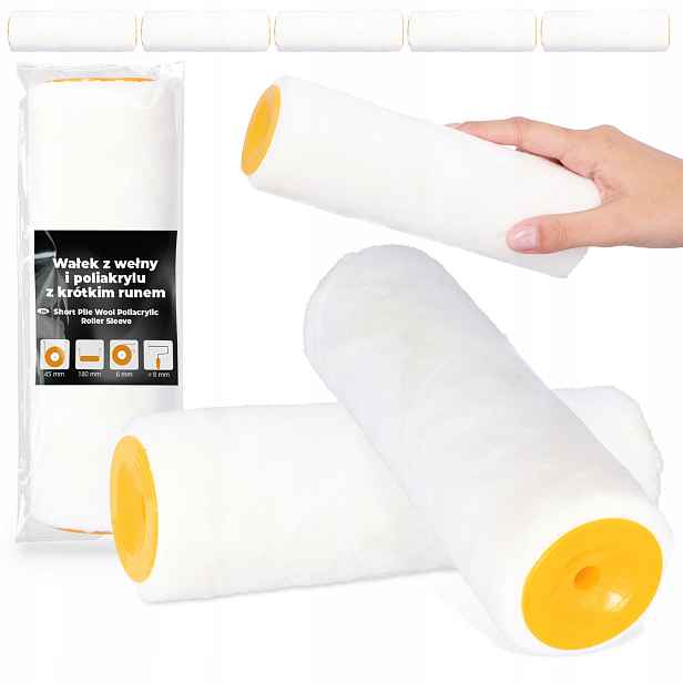 5 x Malířský váleček 18 cm Emulzních Barev Lepidel Laků Náplň Náhradní hřídel Sh