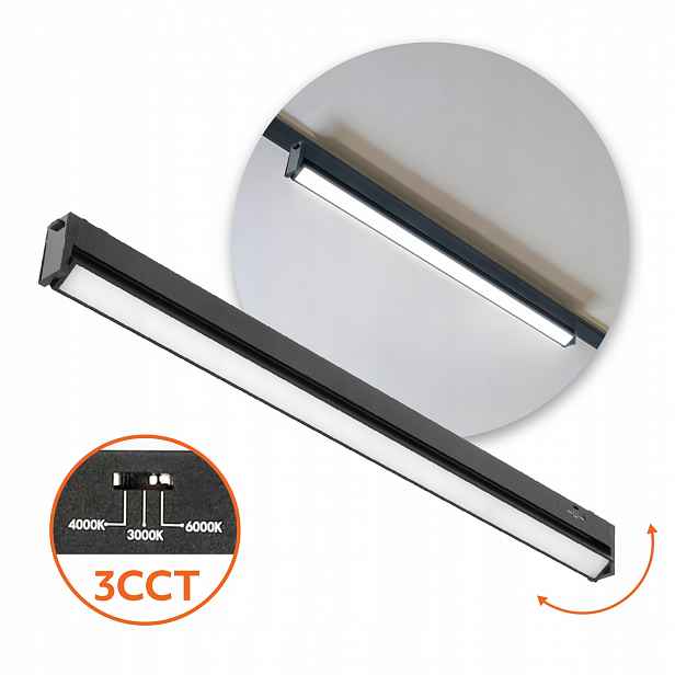 Jednofázové magnetické Led svítidlo 20W 120 3CCT, černé