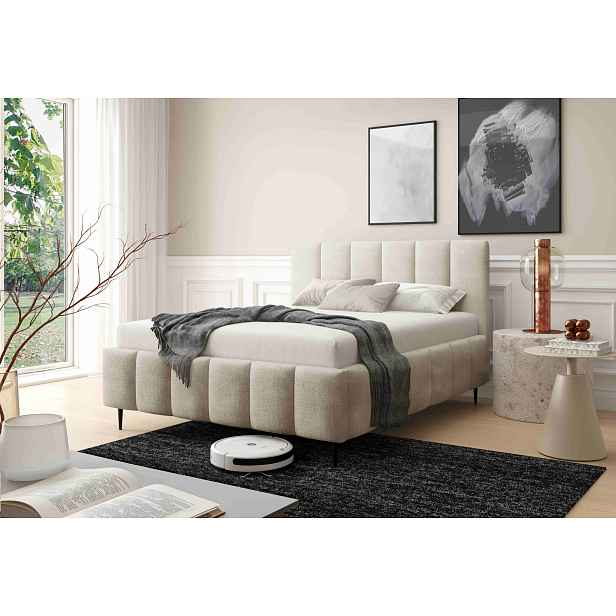 Manželská čalouněná postel 180x200 SERAFINA LEG - ecru 1