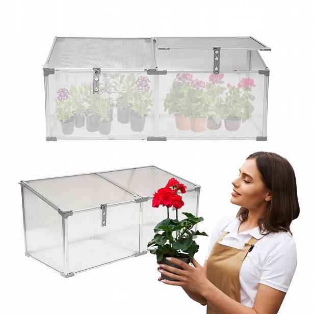 Mini Skleník 120 CM Pařeniště Rozsadník Z Polykarbonátu 2 Komory Magnolie II