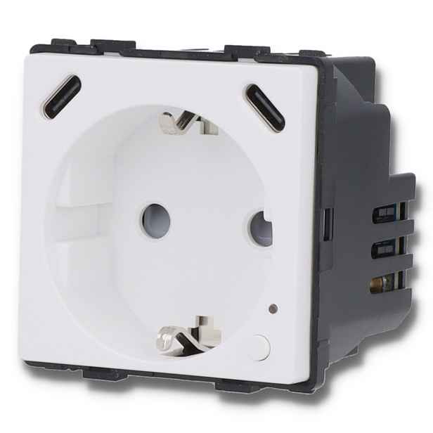 Schuko zásuvka bez kolíku pro měření energie ZigBee Usb C+C bílá DC Smart Home