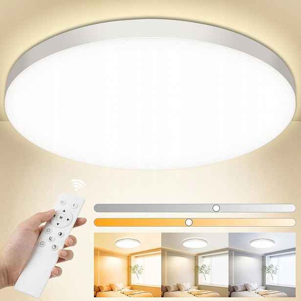 stropní svítidlo Led Ouila plochá, stmívatelná s dálkovým ovládáním