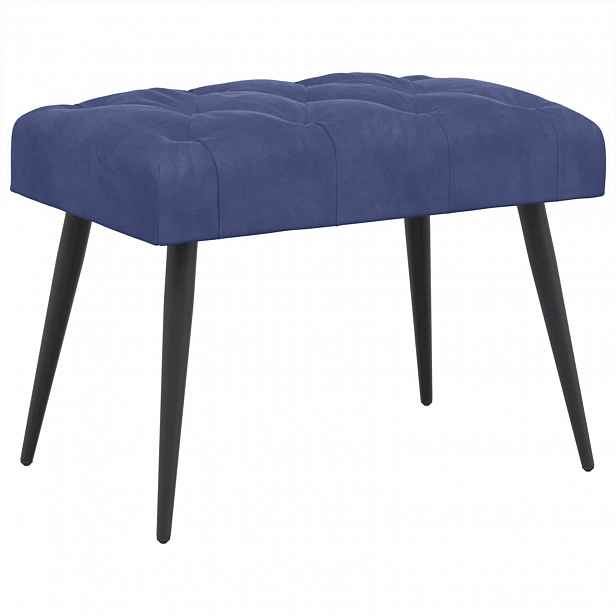 vidaXL Lavice s knoflíkovým prošíváním Policová modrá 60 x 40 x 45 cm