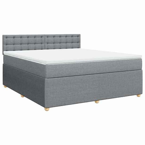 vidaXL Box spring postel s matrací světle šedá 180 x 200 cm textil