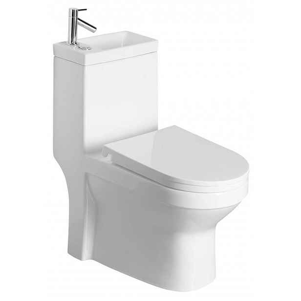 Aqualine HYGIE - WC kombi s umývátkem, DualFlush, bílá PB104W