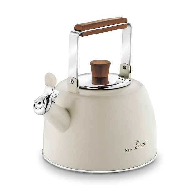 Konvice na plyn a indukci Z Nerezové oceli, elegantní krémová, 3 l
