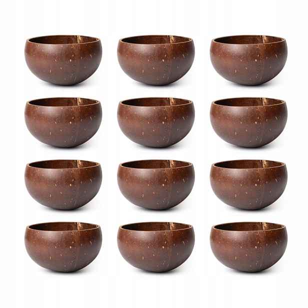 Nádoba na svíčky Kokos slupka lesk průměr 9-11 cm 200-300 ml 12 kusů
