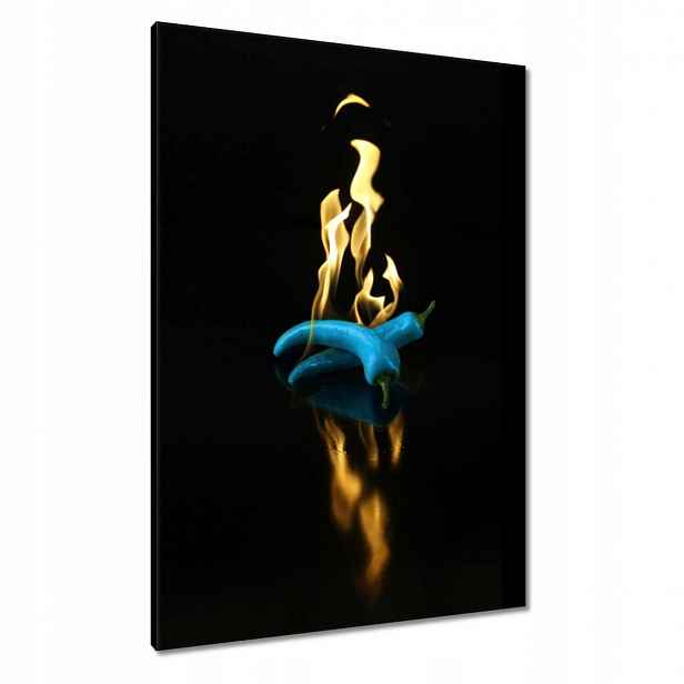 Obrazy 70x100 Modrá paprika v ohni