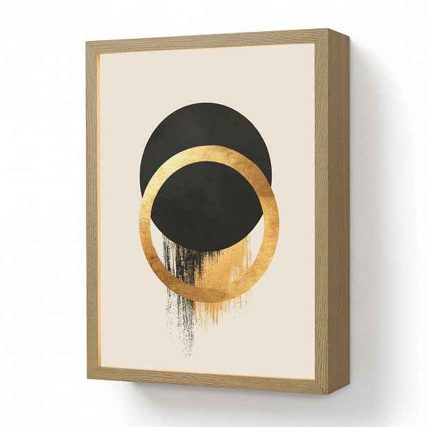 OnlyWow NÁSTĚNNÁ LAMPA S AKUMULÁTOREM Abstraktní design - Černý kruh - Skvrny od barvy 30x40 cm
