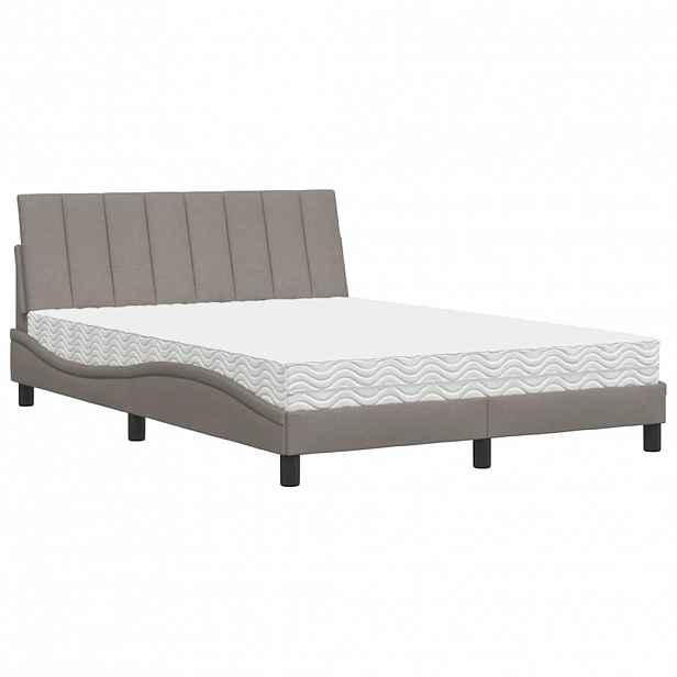 vidaXL Postel s matrací Hanko taupe 120 x 200 cm textil