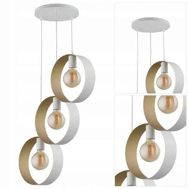 Závěsná zlatá Happy 3 intimní atmosféra nad postelí v ložnici Sigma Lighting
