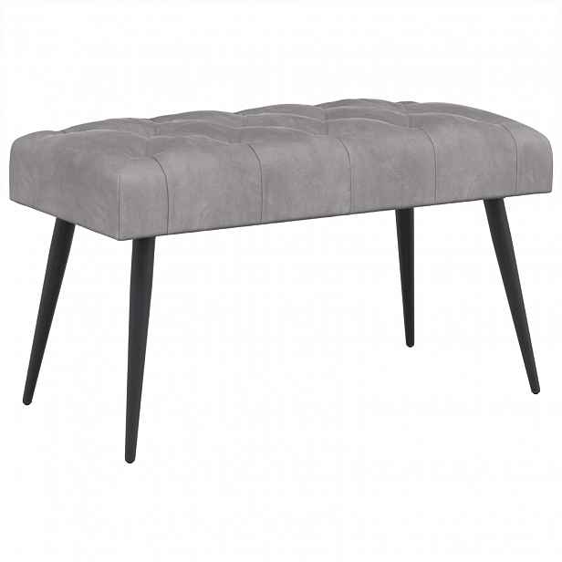 vidaXL Lavice s knoflíkovým prošíváním Světle šedá 80 x 40 x 46 cm