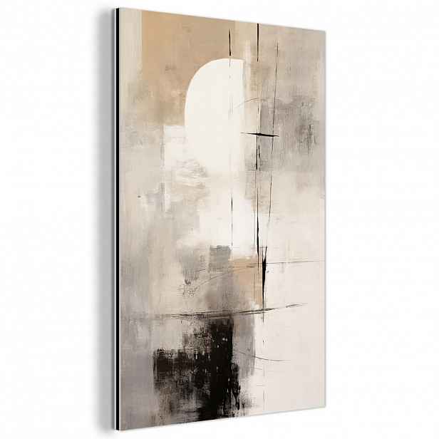MuchoWow KOVOVÝ OBRAZ Abstraktní - Umění - šedá 60x90 cm