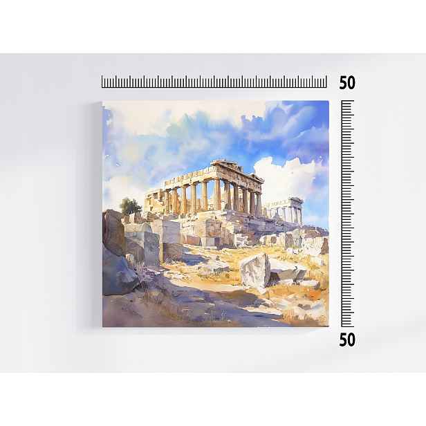 Obraz Na Plátně Canvas Akvarel Athény Řecko Akropolis Partenon Pohled 50x50