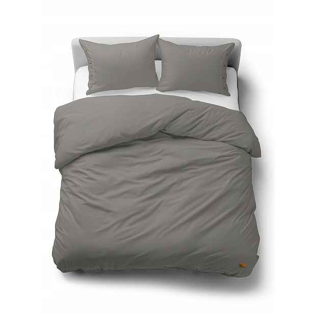 Povlečení Bavlněné 220x200 Hladké s ozdobným knoflíkem Premium šedé