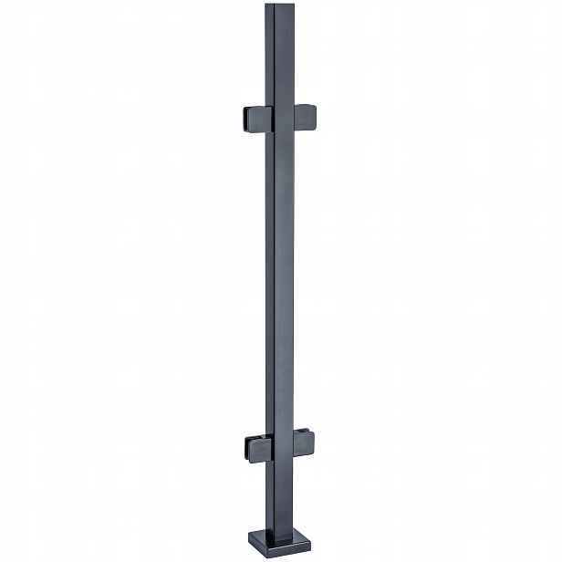 Průchozí sloupek 100 cm pro skleněné zábradlí 40x40 Antracit 4 úchytky