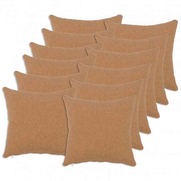 vidaXL Povlak na polštář 12 pcs HEERLEN Béžová 50 x 50 cm Bouclé