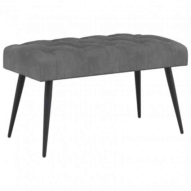 vidaXL Lavice s knoflíkovým prošíváním Tmavě šedá 80 x 40 x 46 cm