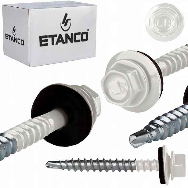 Farmářské vruty 4,8x50 mm Ral 9010 100 ks plechových vrutů Etanco GTF2 Z14