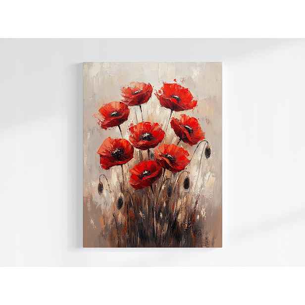 Plakát Příroda Květy Červené Máky Pole 75x100