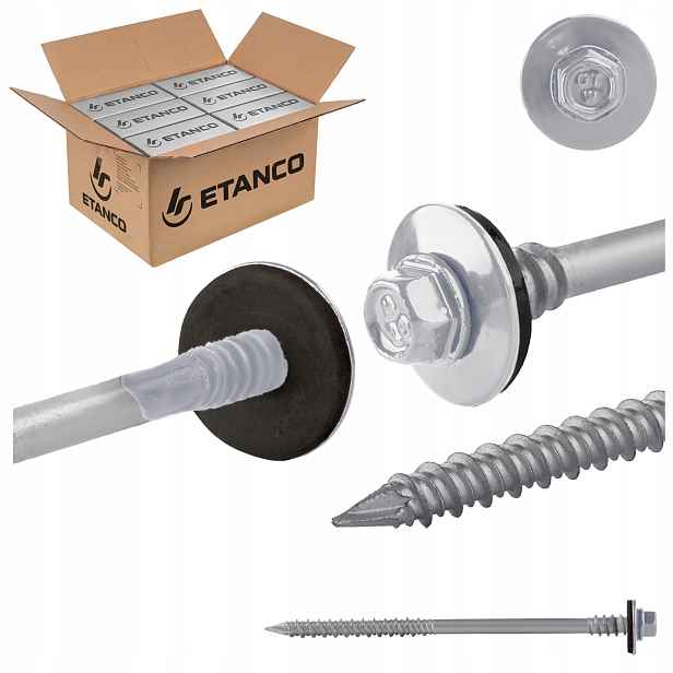 Šrouby do sendvičové desky 140 mm Ral 9006 600s pro dřevo betonu Etanco Gtrw