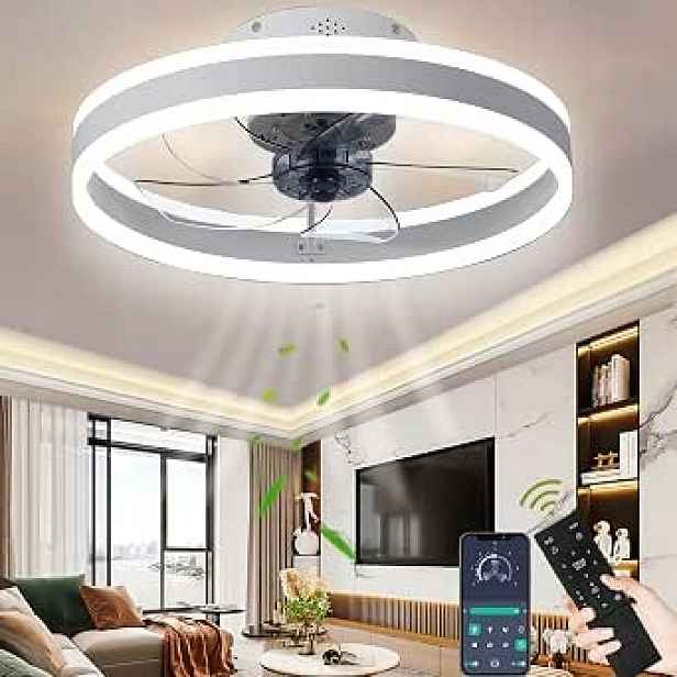 Závěsná lampa Stropní ventilátor stmívatelný, 6 rychlostí Klasa F