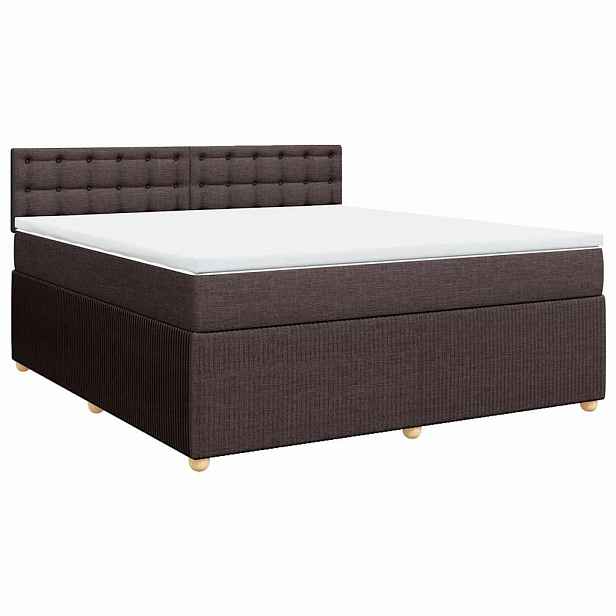vidaXL Box spring postel s matrací tmavě hnědá 180x200 cm textil