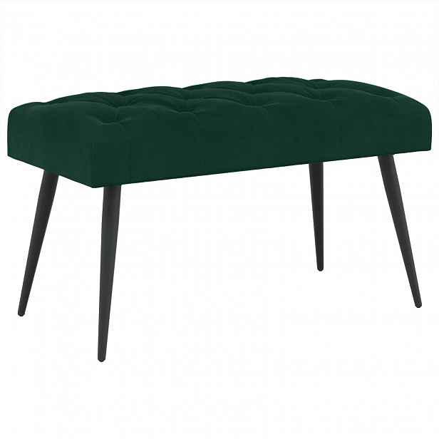 vidaXL Lavice s knoflíkovým prošíváním Tmavě zelená 80 x 40 x 46 cm