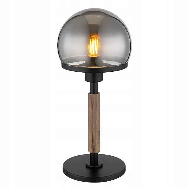 Černá stolní lampa Haku s teplým leskem do kanceláře Globo