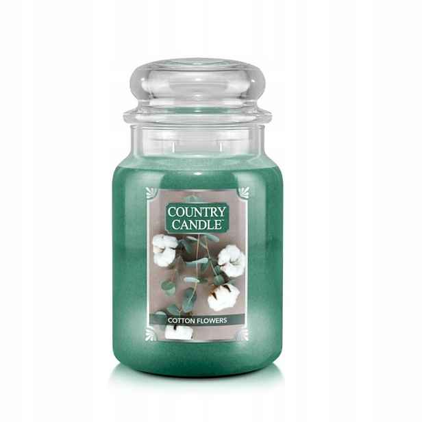 Cotton Flowers – Country Candle – velká vonná svíčka se dvěma knoty