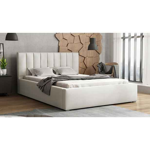 Manželská postel s úložným prostorem a roštem 180x200 TARNEWITZ 2 - krémová