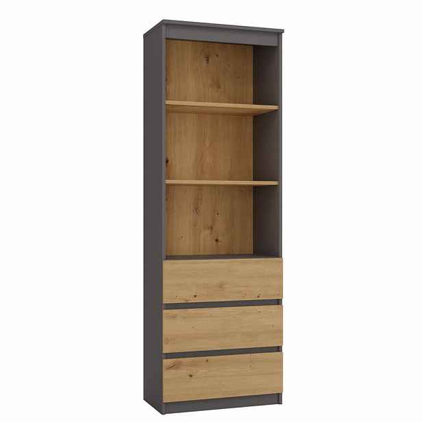RAUMHIRSCH FURNITURE KNIHOVNA Antracit, Artisan 60/180/35