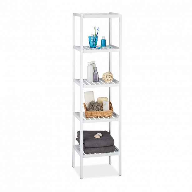 Relaxdays REGÁL Bílý bambus 5 polic 139,5 cm