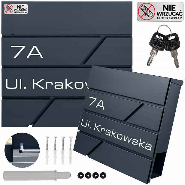 Velká Poštovní Schránka S Adresou Číslo Domu Vzory Antracitové Číslo Domu