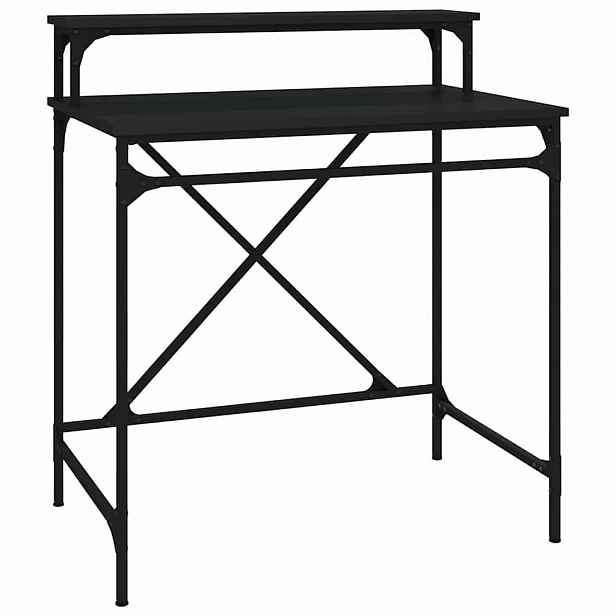 vidaXL Psací stůl černý 80 x 50 x 90 cm kompozitní dřevo a železo