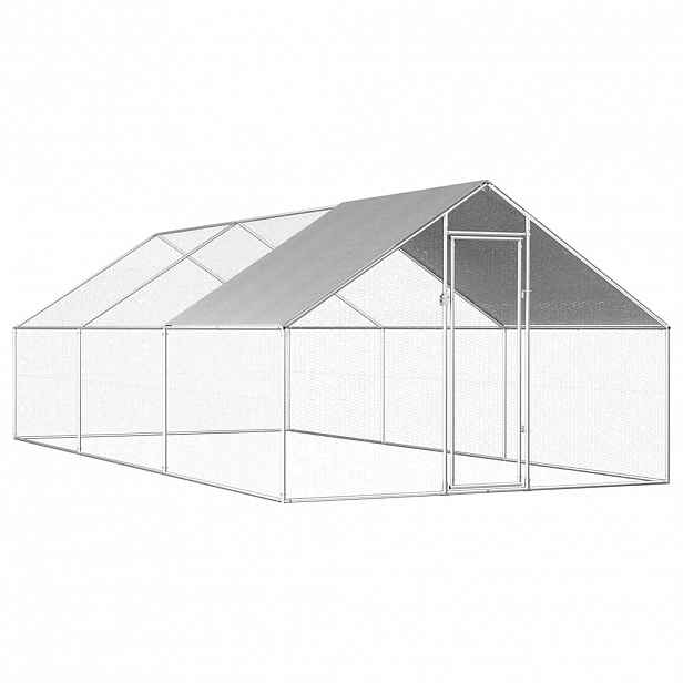 vidaXL Venkovní klec pro kuřata 2,75 x 6 x 1,92 m pozinkovaná ocel
