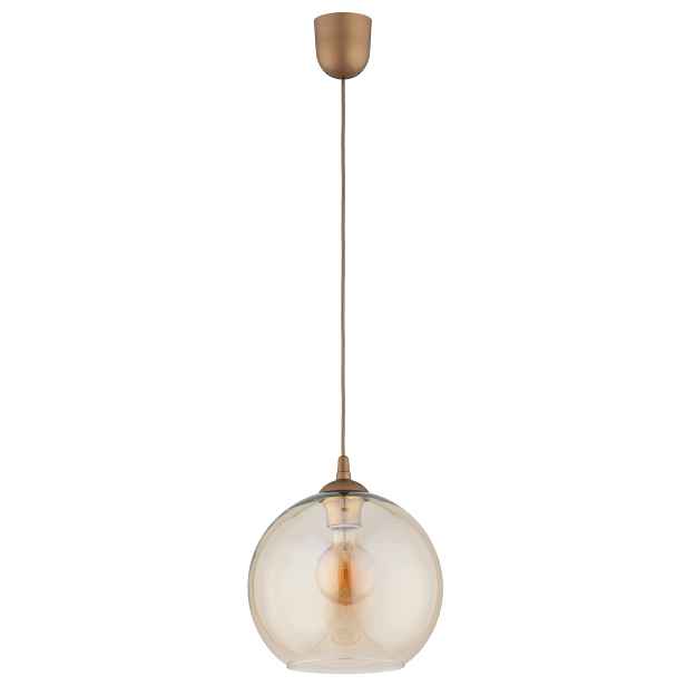 Závěsná lampa zlato-černá skleněná koule fi25cm 1xE27 15W Alfa