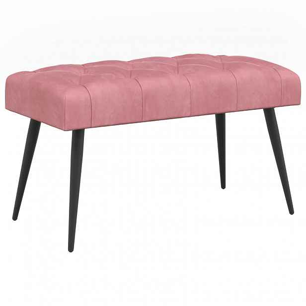 vidaXL Lavice s knoflíkovým prošíváním Růžová 80 x 40 x 46 cm Samet
