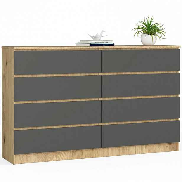 RAUMHIRSCH FURNITURE KOMODA dub Artisan, grafitově šedá 99/160/40