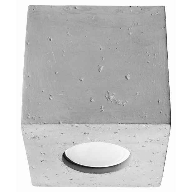 Sollux Betonové bodové stropní svítidlo šedé čtvercové 10 cm spot GU10