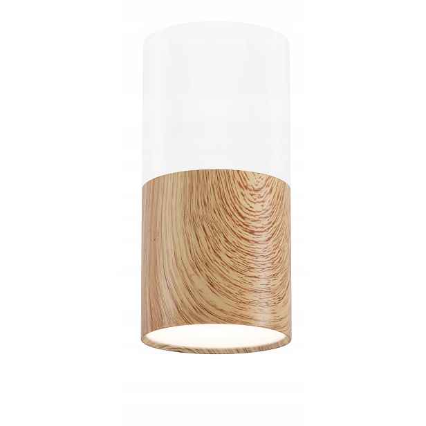 Stropní svítidlo tuba bílá/dřevěná GU10 Candellux