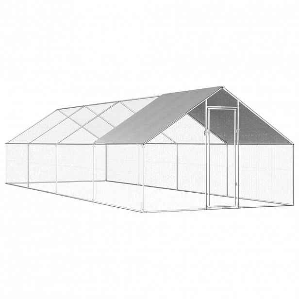 vidaXL Venkovní klec pro kuřata 2,75 x 8 x 1,92 m pozinkovaná ocel