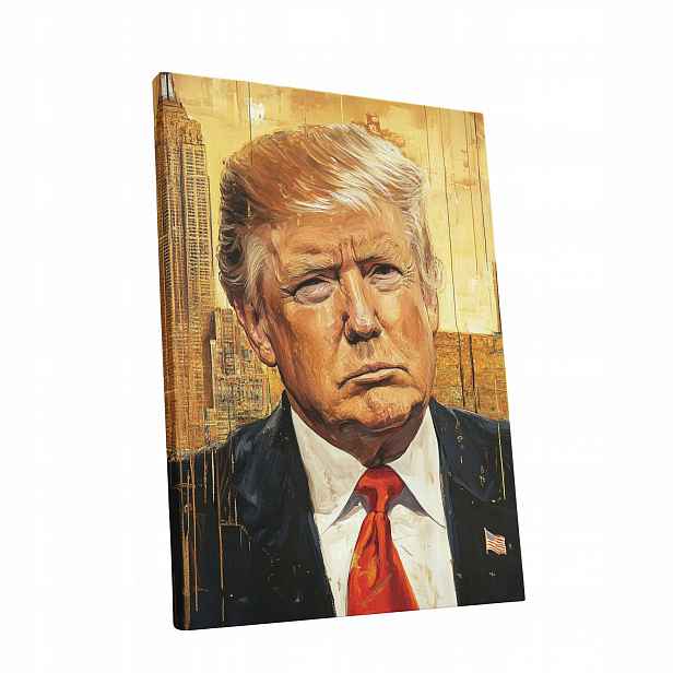 Obraz na plátně Portrét Donalda Trumpa v obývacím pokoji Trumpa dárek 60x80