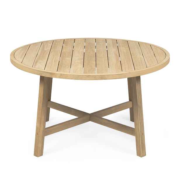 Hector Kulatý zahradní stůl Castello 130 cm z masivu akáciové dřevo/teak
