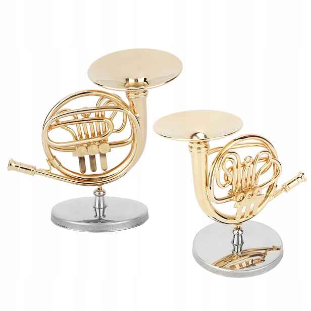 Miniaturní Lesní Roh Jemná Mini Zlatá Dekorace Instrumentu