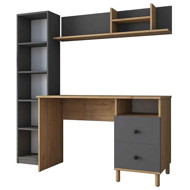 Pracovní stůl Hapem Walnut and Anthracite